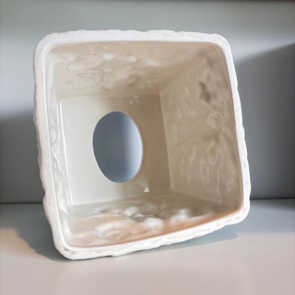 Vintage 3D Ceramic Seaside Cube Tissue Box Cover Seahorse Shells Tropical Fish - Picture 7 of 7